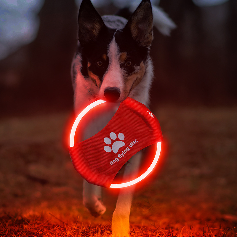Flying Disc Dog Training Toy - Disque volant pour chien à LED,