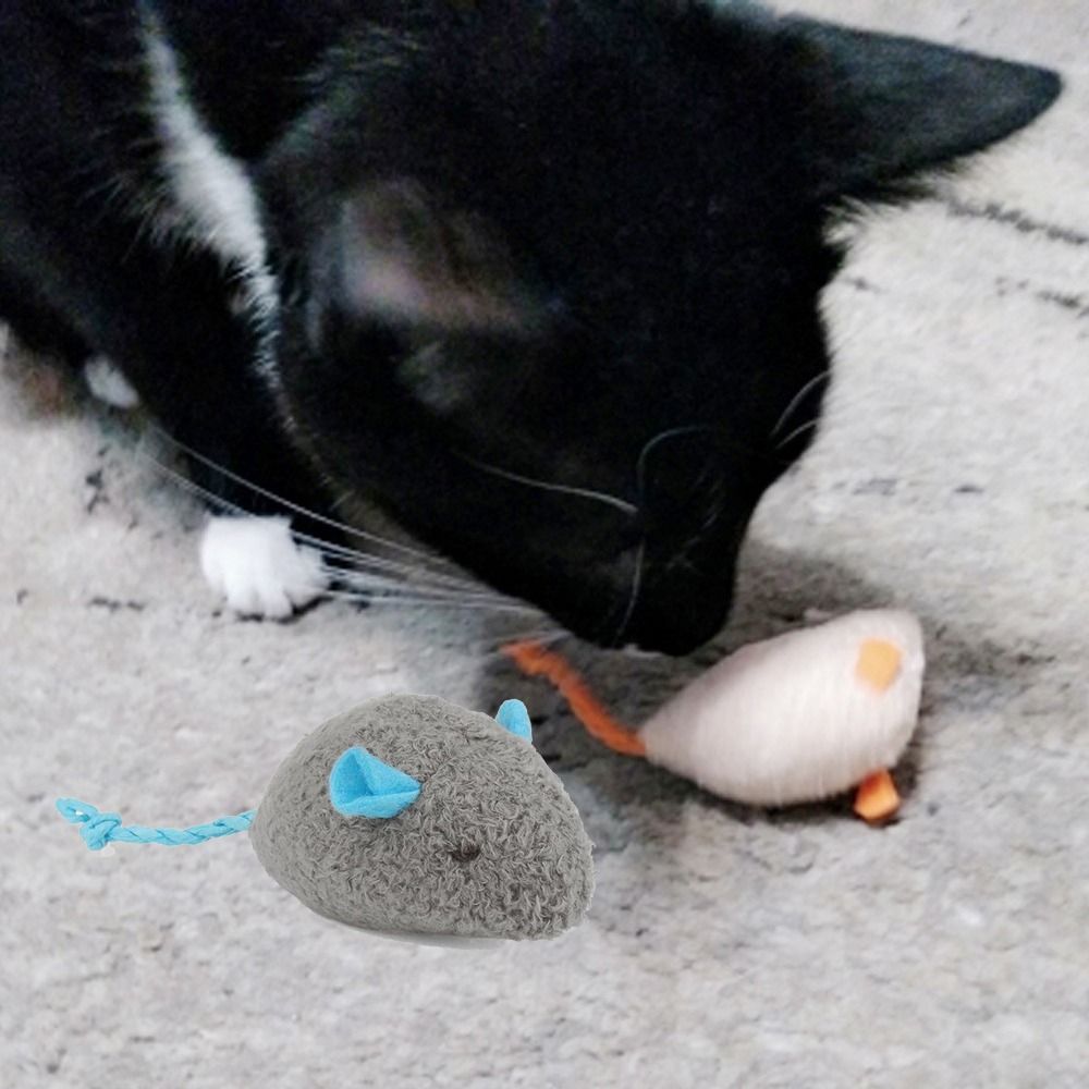 Catnip Interactive Plush Mouse - Jouet d'entraînement pour chats interactifs, peluche