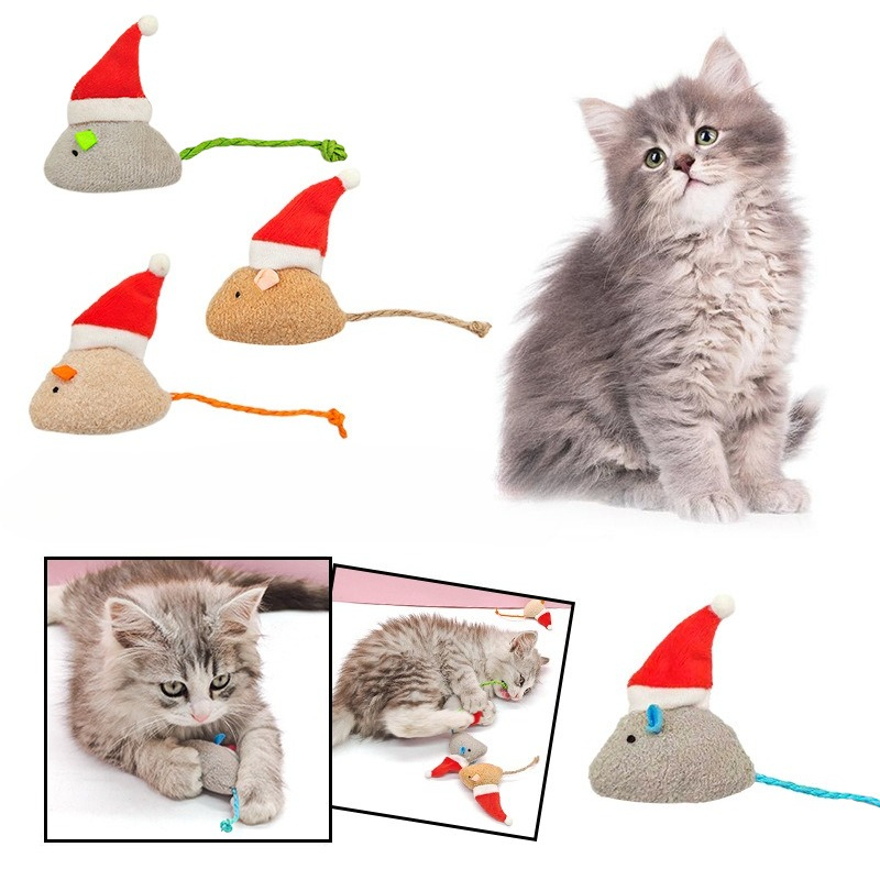 Catnip Interactive Plush Mouse - Jouet à mâcher pour chat, 5
