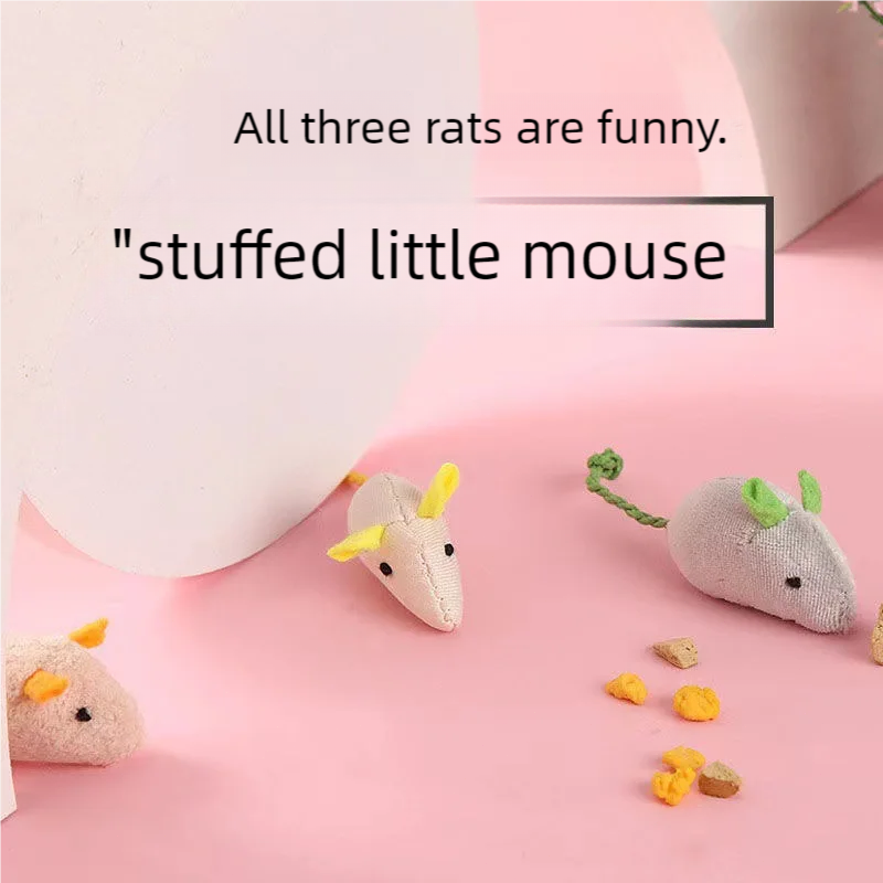 Catnip Interactive Plush Mouse - Herbe-aux-chats souris chat jouet bleu gris