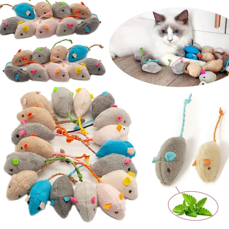 Catnip Interactive Plush Mouse - Lot de 5 jouets pour chat
