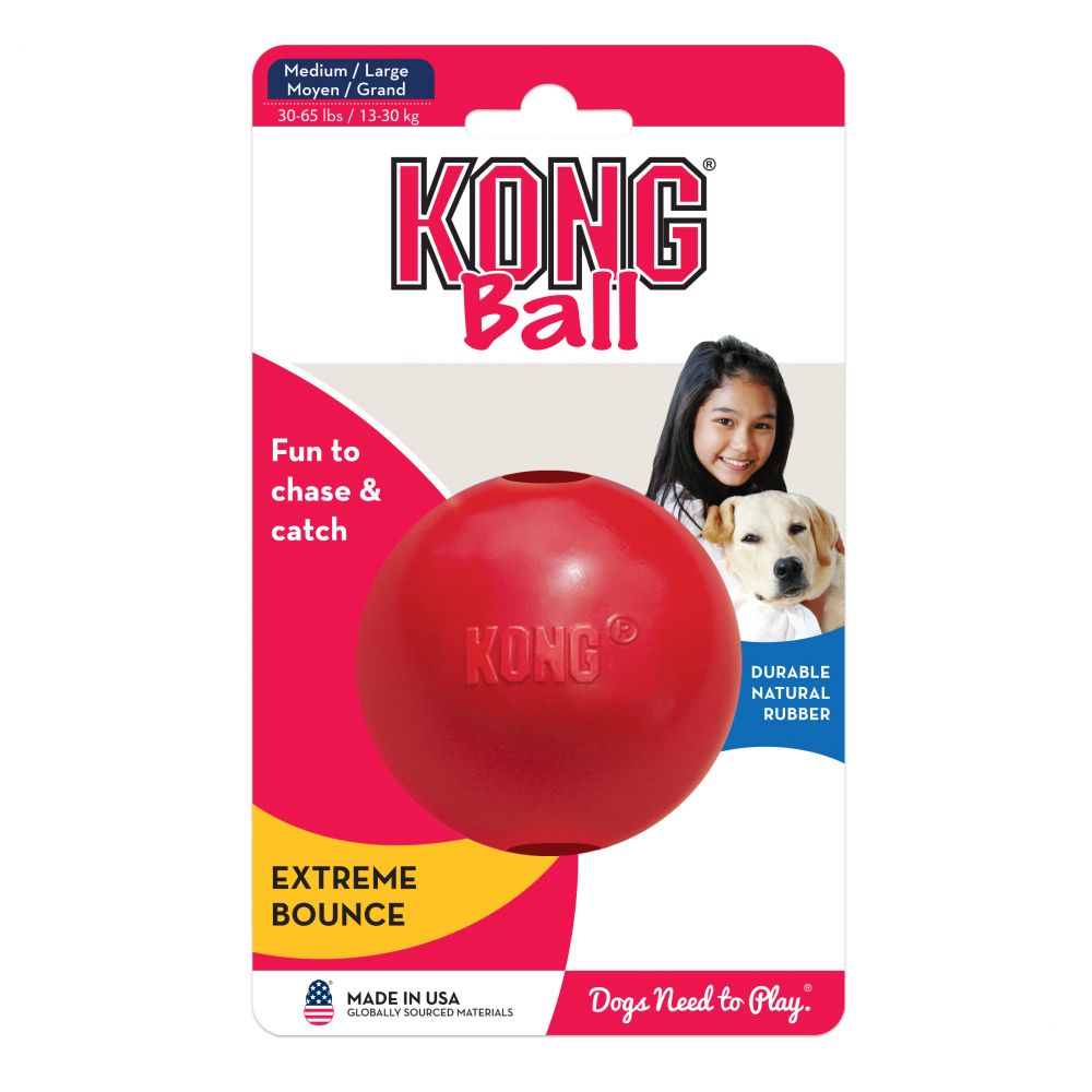 Indestructible Dog Chew Toy - Balle jouet pour chien KONG, M,