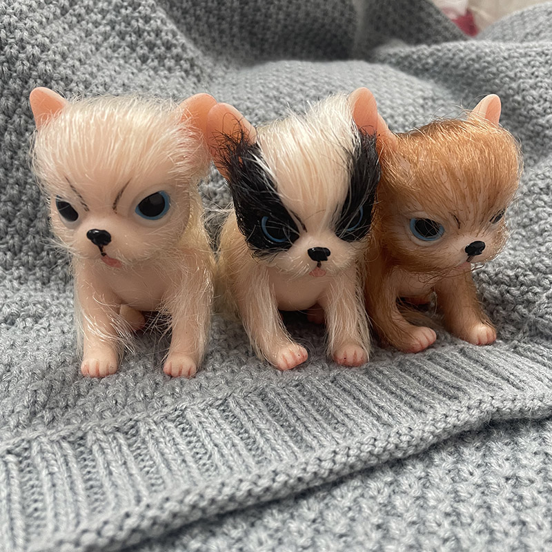 Interactive Squeaky Plush Dog Toy - Poupées de chiens Chihuahua en silicone