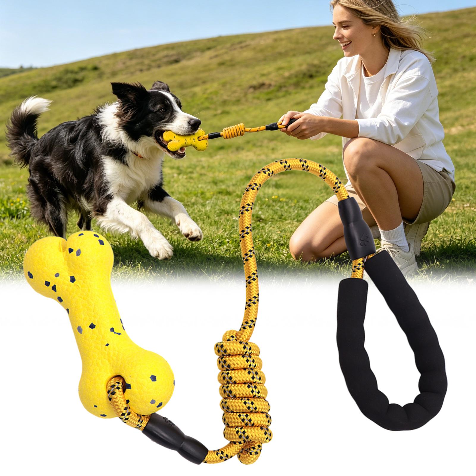 Dog Rope Toy Aggressive Chewers - Jouet interactif pour chien Tug of