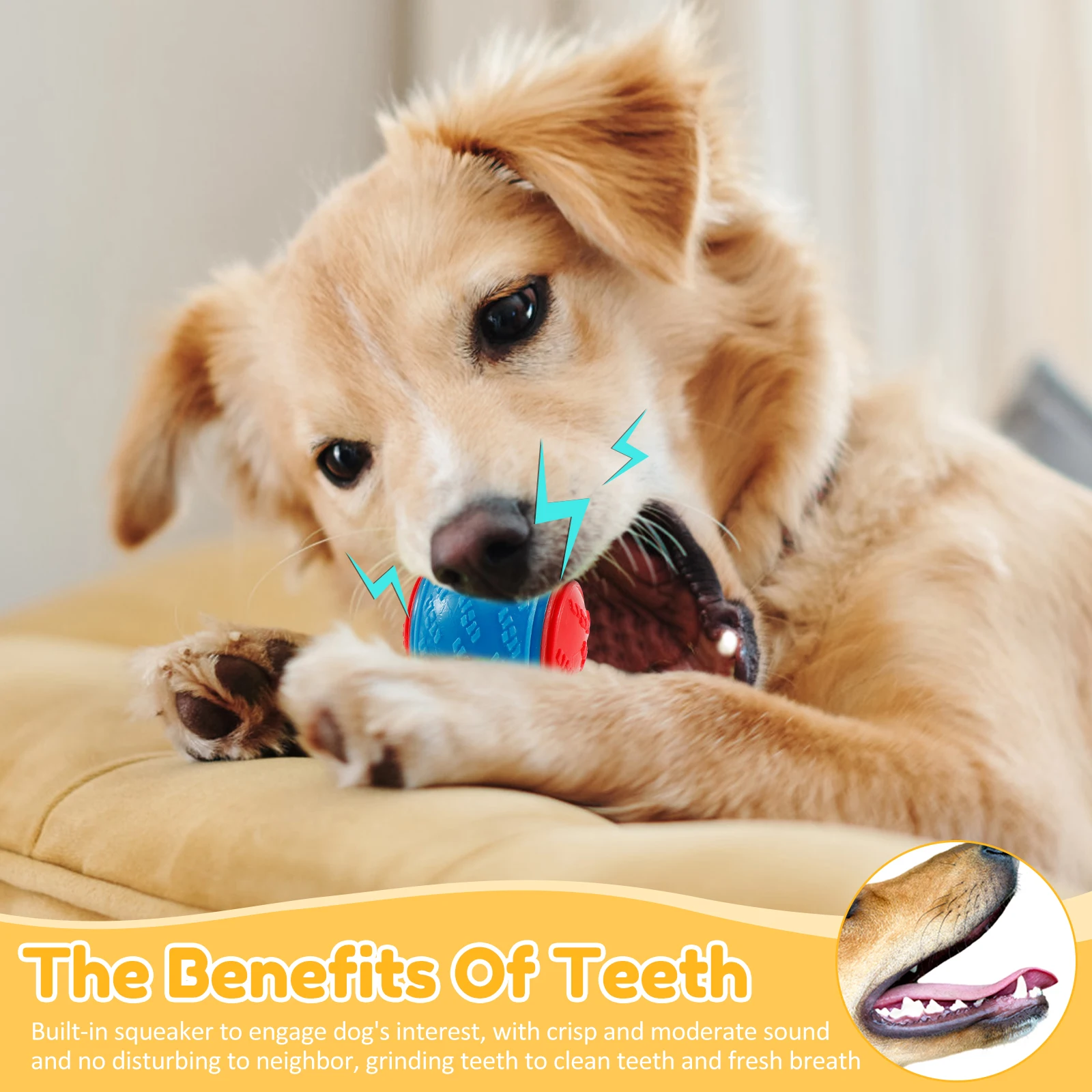 Balles grinçantes pour chiens, - Indestructible Dog Chew Toy avis et prix