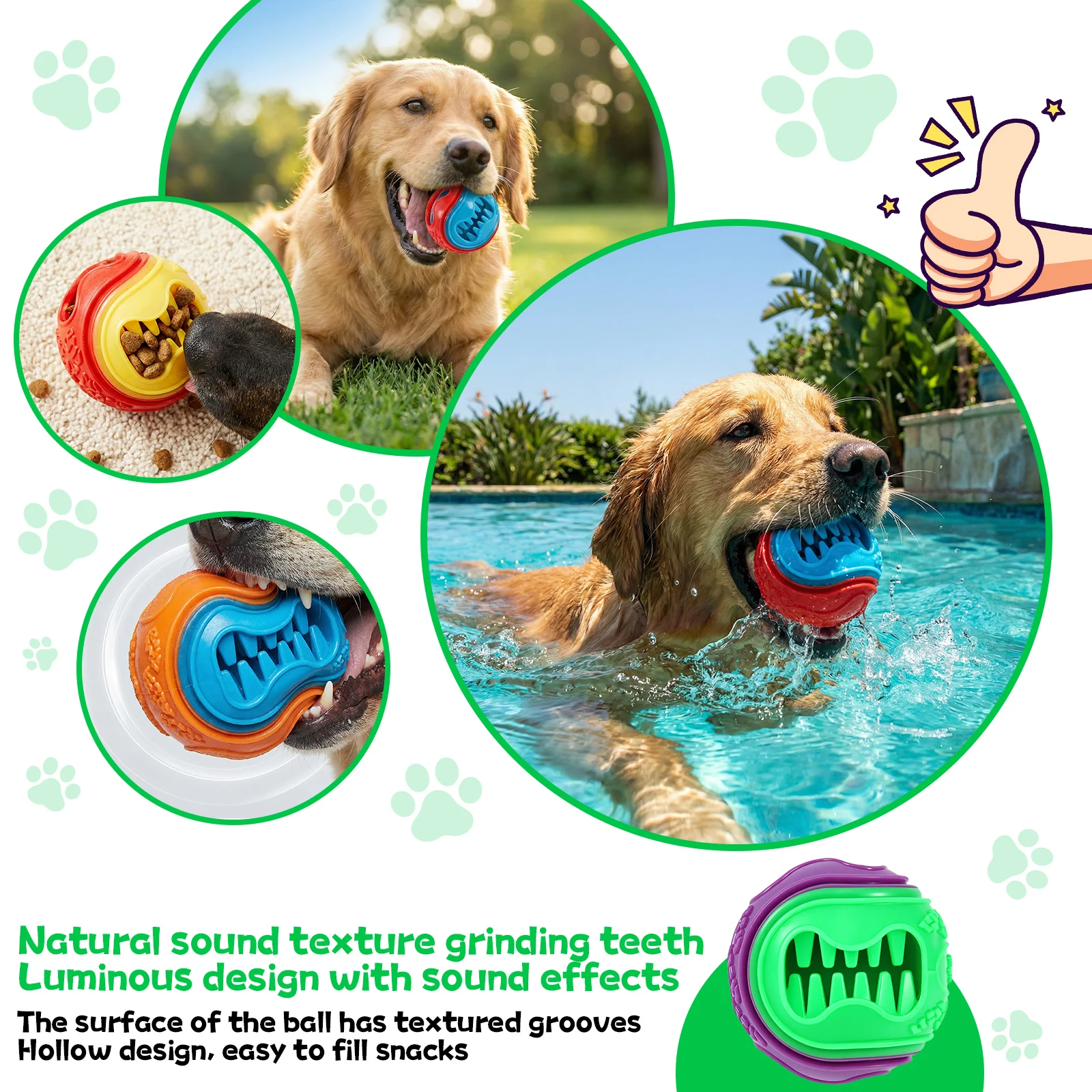Lot de 6 balles interactives p - Rubber Treat Dispensing Dog Toy avis et prix